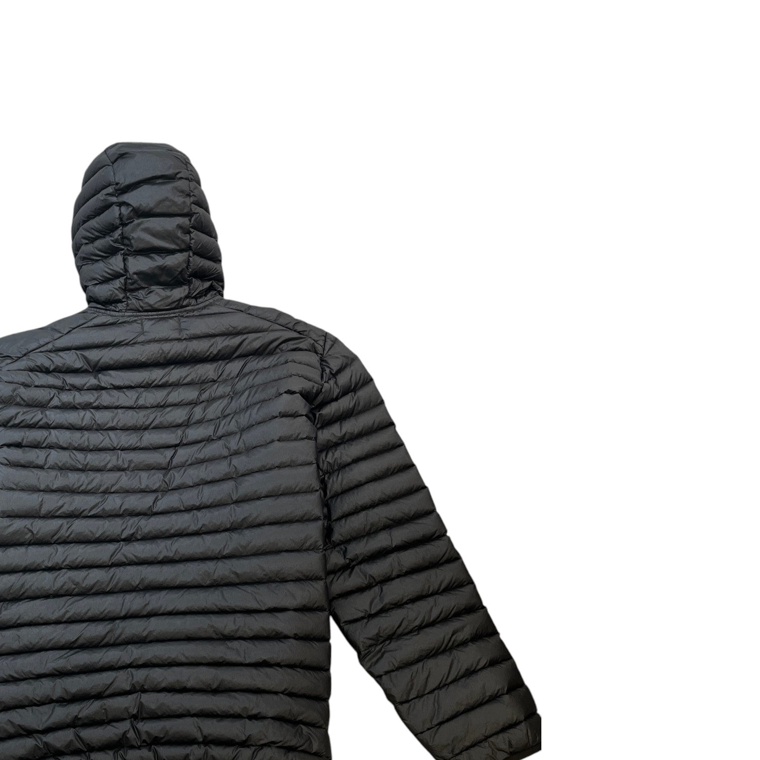Men's Applique Logo Quilted Panelled Down Jacket Black Size XL - Photo 4