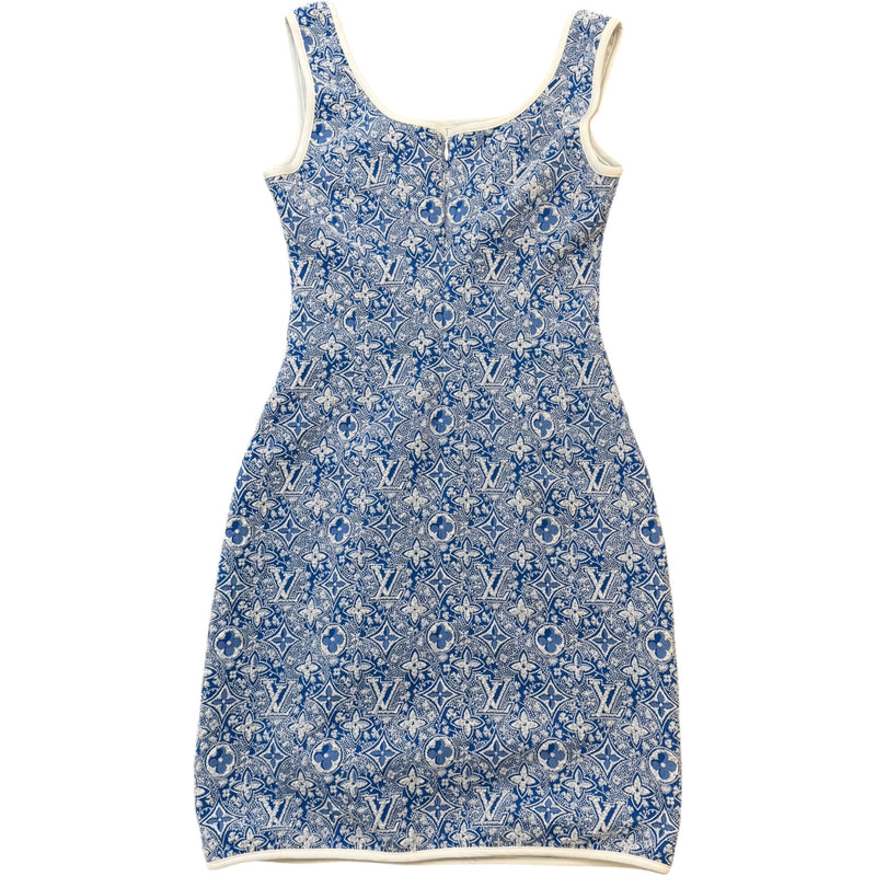Women's Monogram Foliage Tank Dress Blue Size S / UK 8