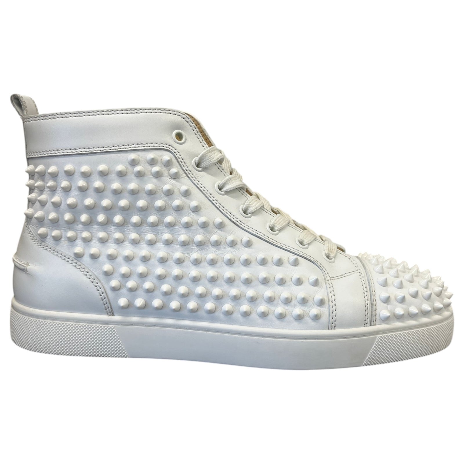Men's Louis Spikes Flat High Trainers White Size UK 8 / EU 42 - Photo 1