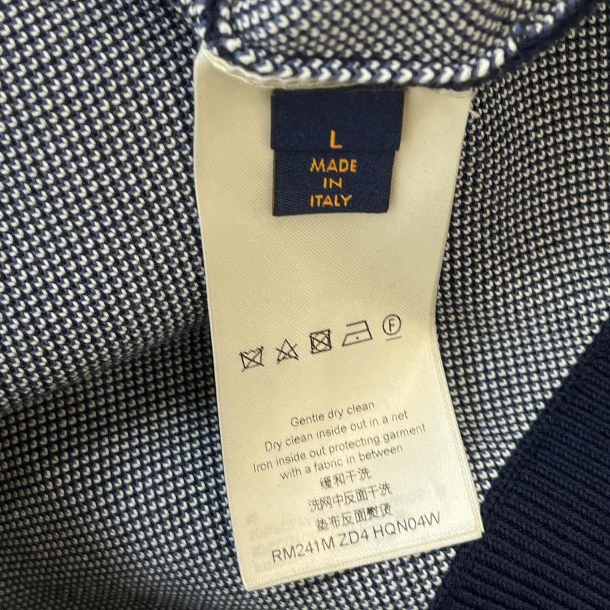 Men's Contrast Patterned Monogram Sweatshirt Blue Size L - Photo 6