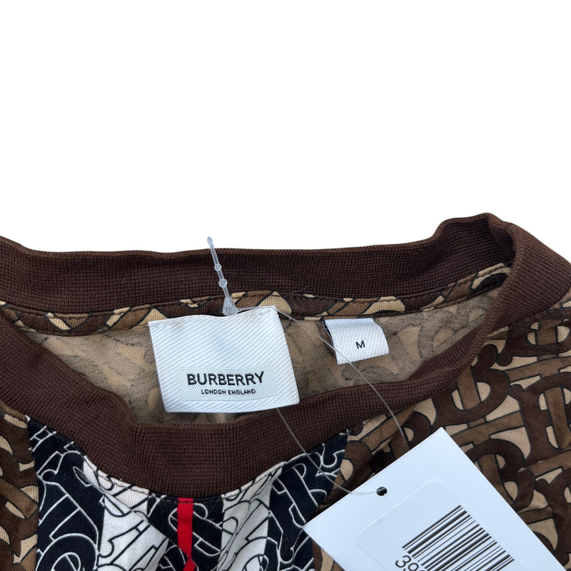 Men's Monogram Stripe T-Shirt Brown Size M
