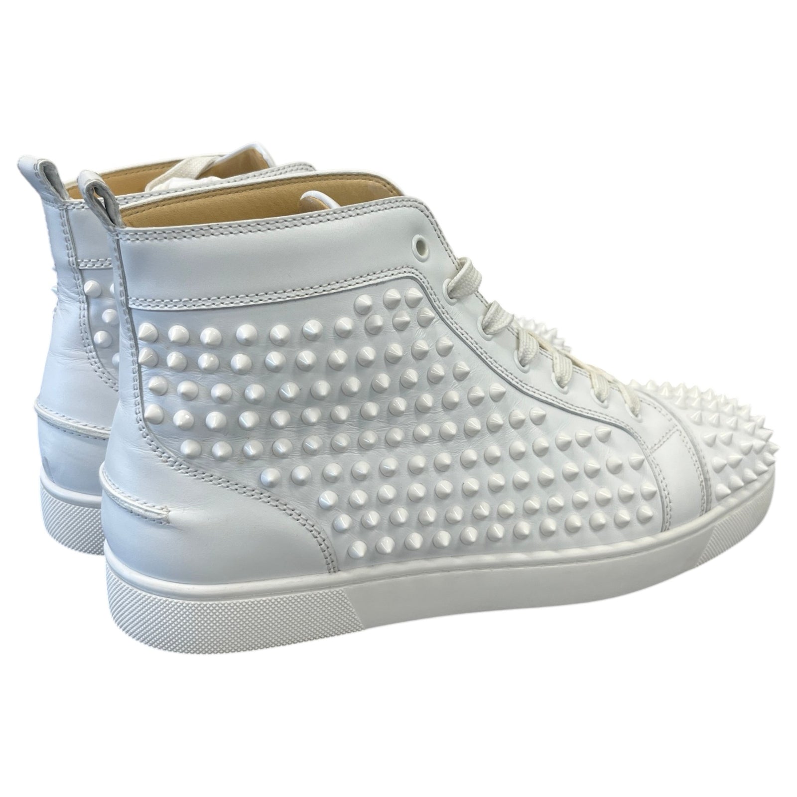 Men's Louis Spikes Flat High Trainers White Size UK 8 / EU 42 - Photo 8
