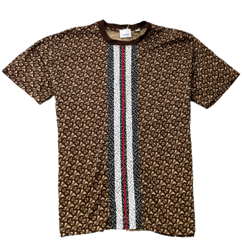 Men's Monogram Stripe T-Shirt Brown Size M