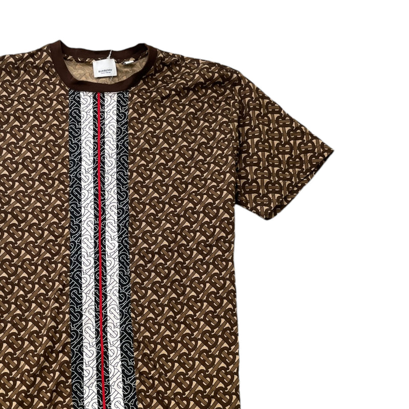 Men's Monogram Stripe T-Shirt Brown Size M