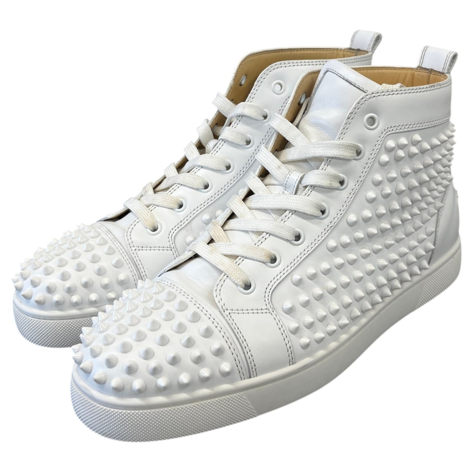 Men's Louis Spikes Flat High Trainers White Size UK 8 / EU 42 - Photo 9