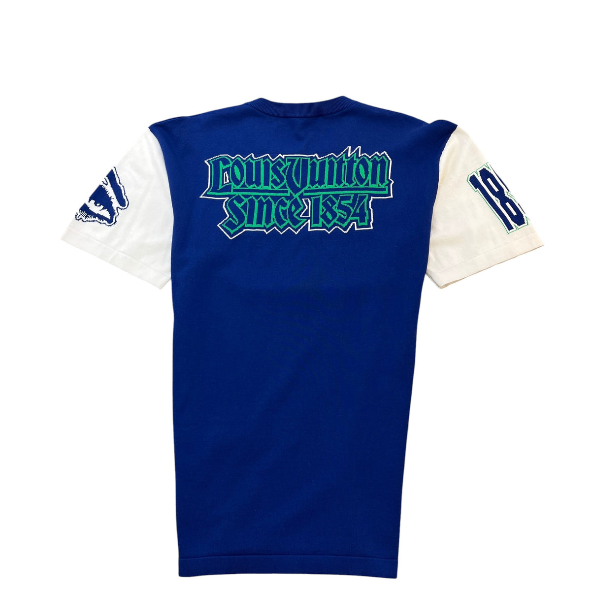 Men's Since 1854 Intarsia T-Shirt Blue Size XL - Photo 2