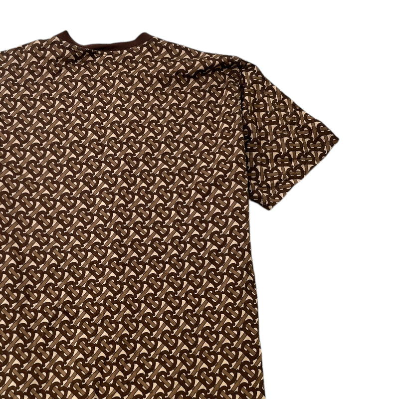 Men's Monogram Stripe T-Shirt Brown Size M