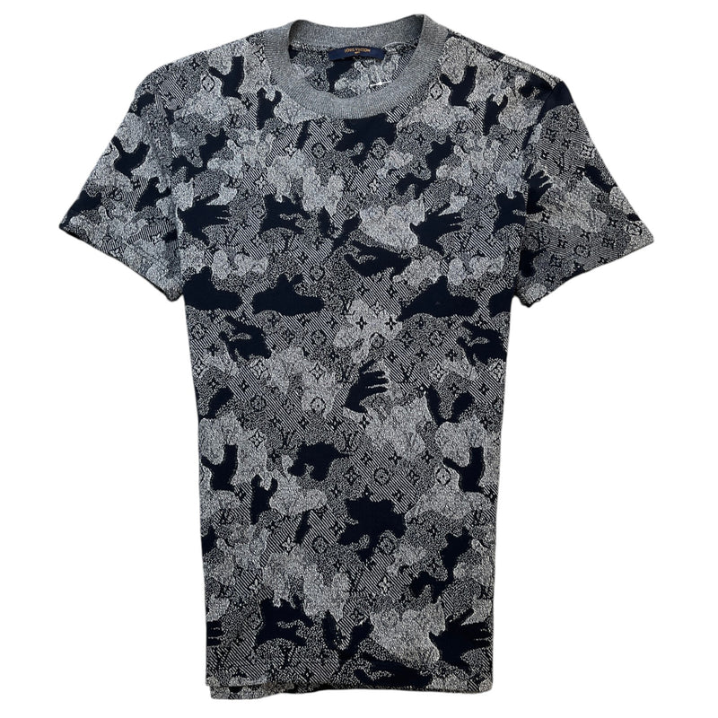 Men's Camo Jacquard T-Shirt Grey Size M