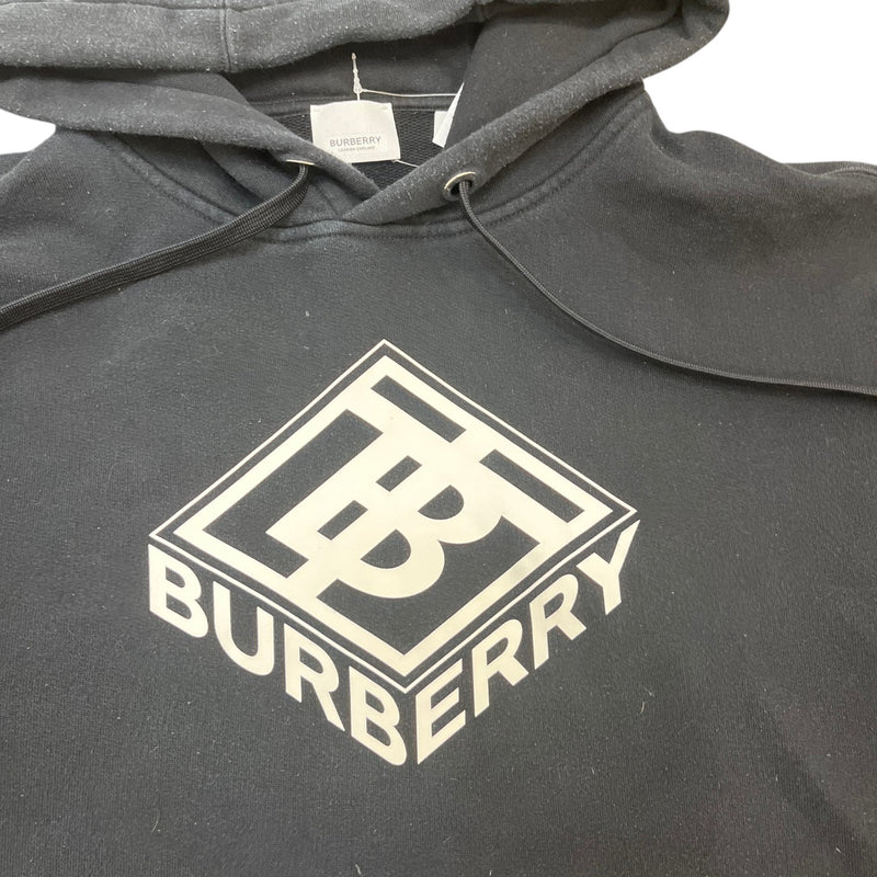 Men's Tb Logo Print Hoodie Black Size XL