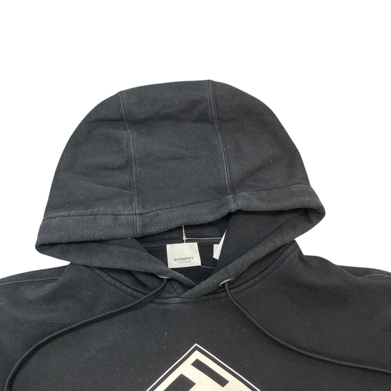 Men's Tb Logo Print Hoodie Black Size XL