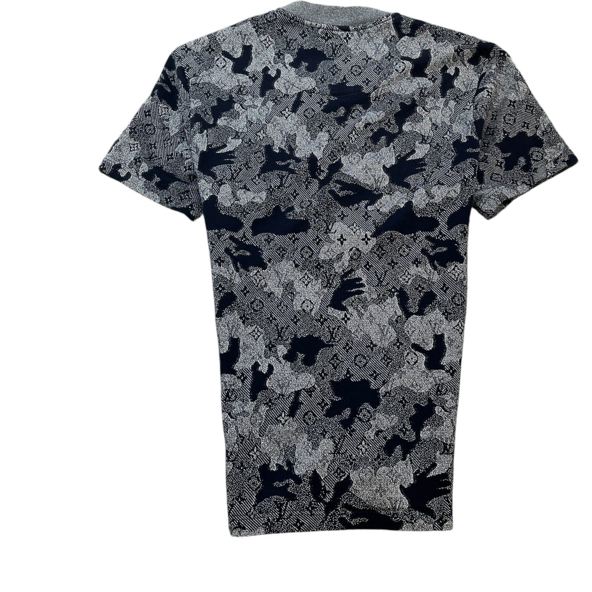 Men's Camo Jacquard T-Shirt Grey Size M - Photo 2