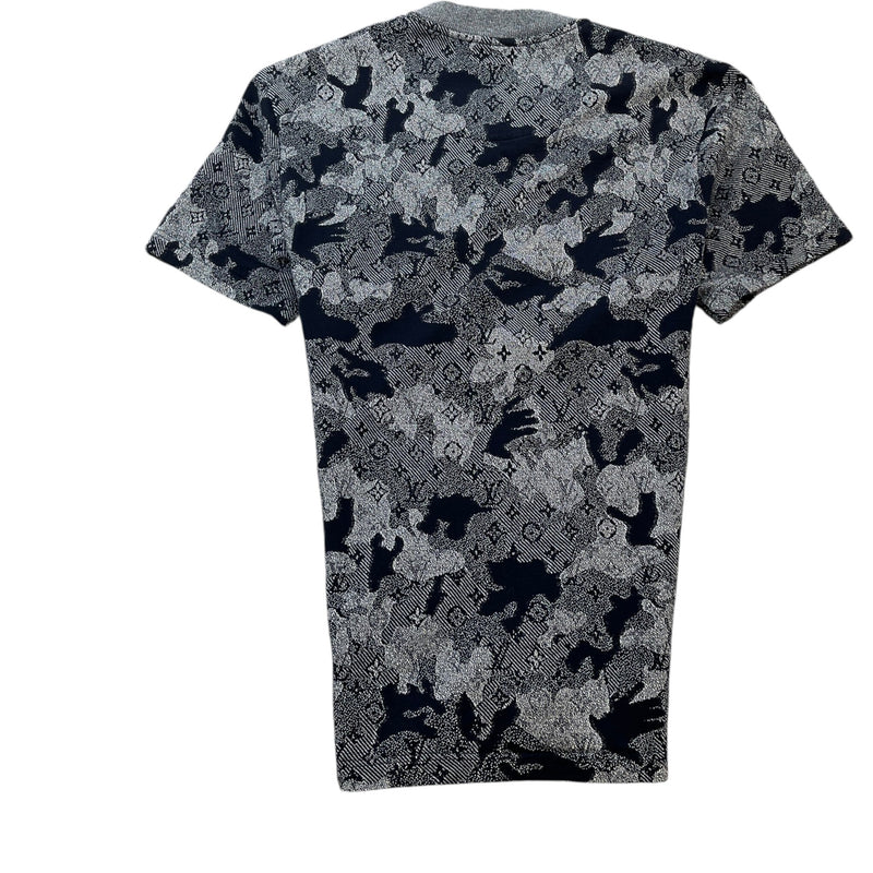 Men's Camo Jacquard T-Shirt Grey Size M