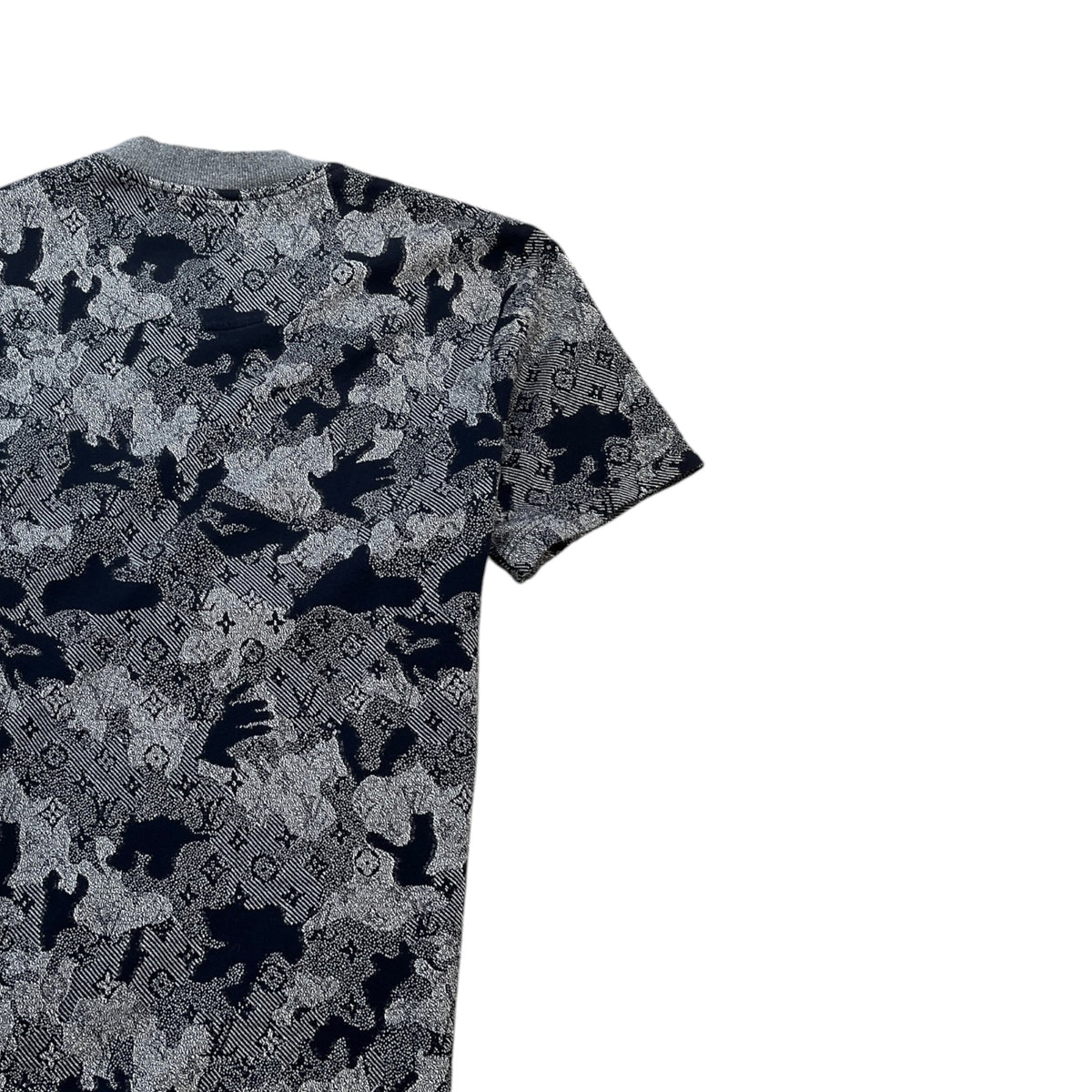 Men's Camo Jacquard T-Shirt Grey Size M - Photo 4