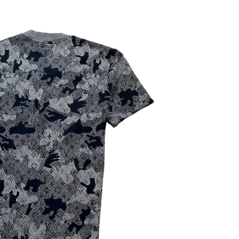 Men's Camo Jacquard T-Shirt Grey Size M