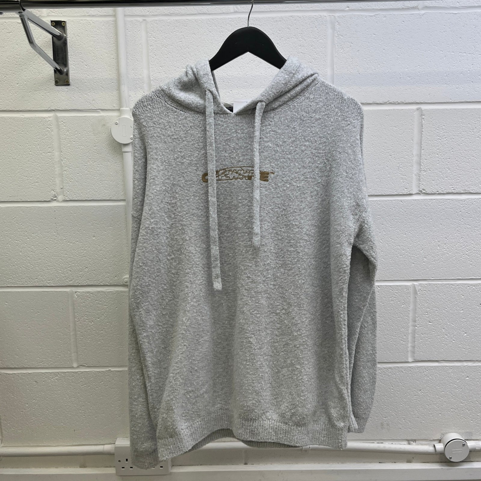 Men's Embroidered Arrow Logo Hoodie Grey Size XXS - Photo 10