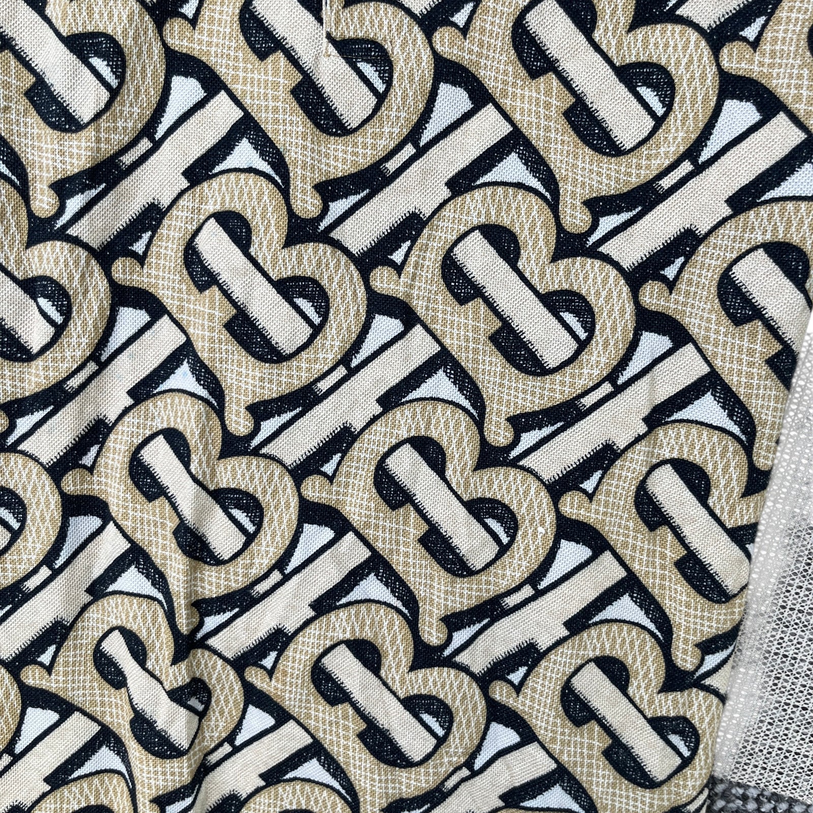 Men's Monogram Motif Piqué Polo Shirt Beige Size M - Photo 6