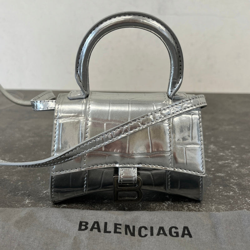 Women's Hourglass Mini Handbag Silver