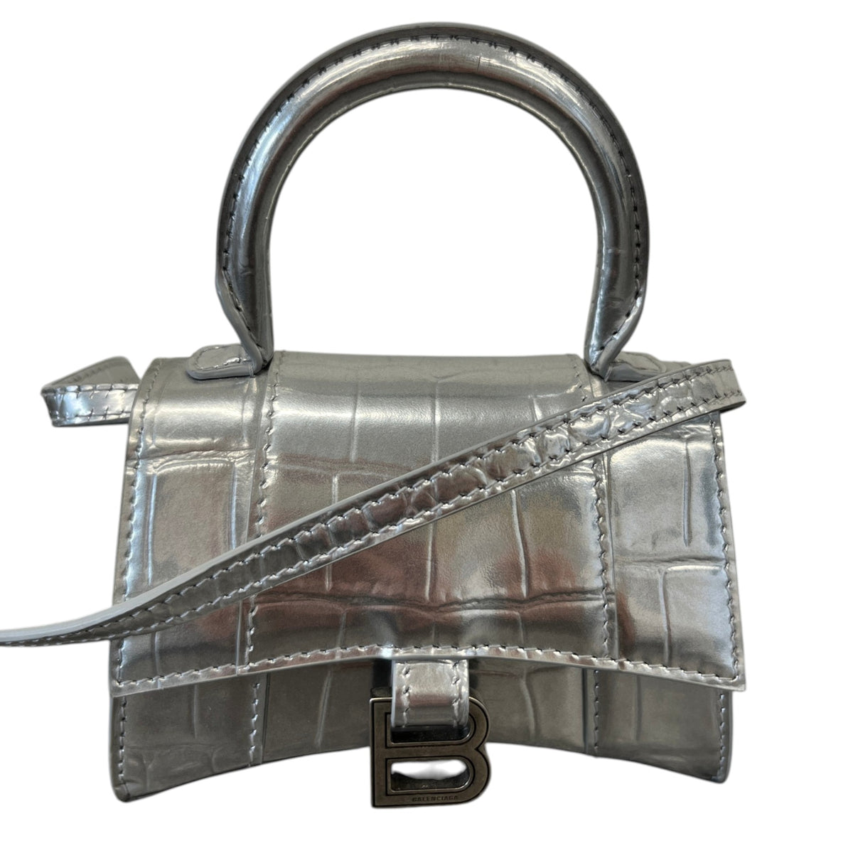 Women's Hourglass Mini Handbag Silver - Photo 1