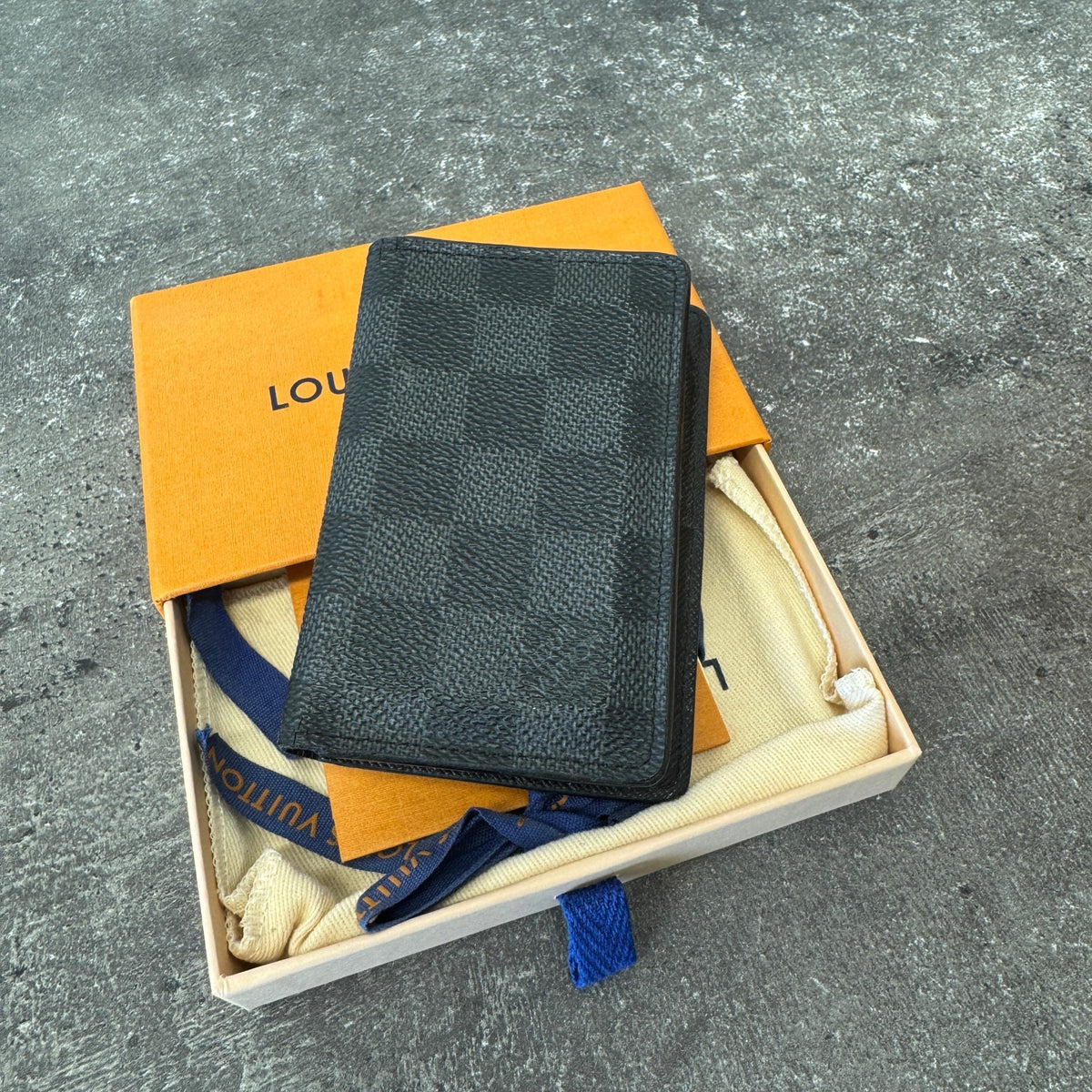Men's Damier Graphite Pocket Organiser Card Holder Black - Photo 6