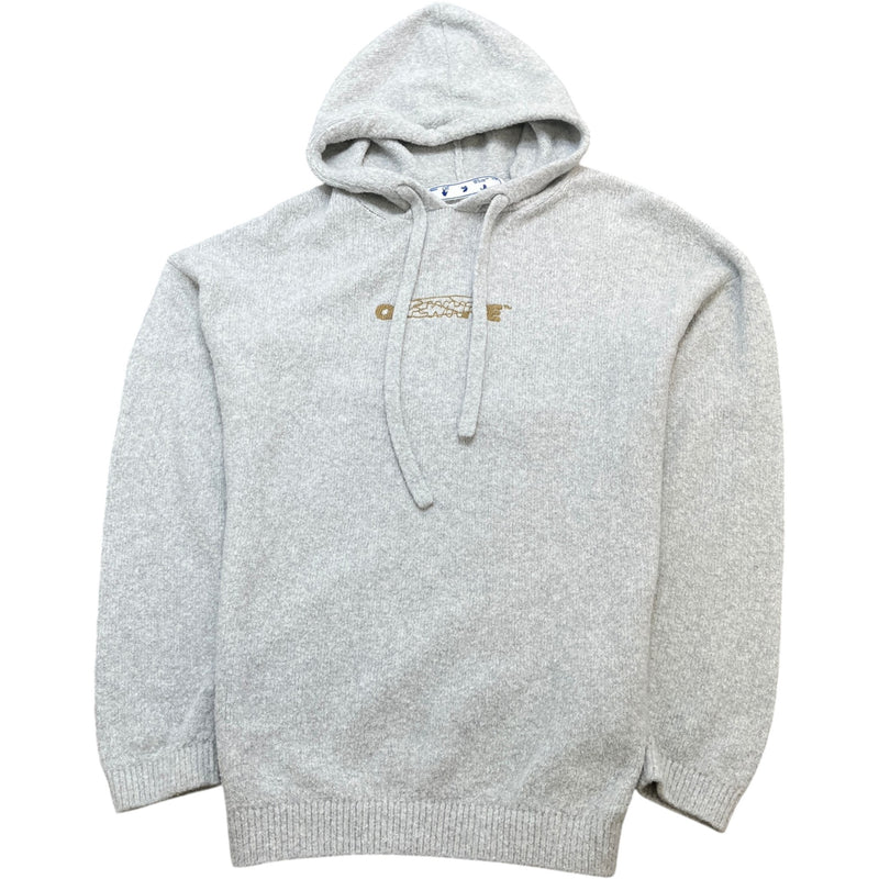 Men's Embroidered Arrow Logo Hoodie Grey Size XXS