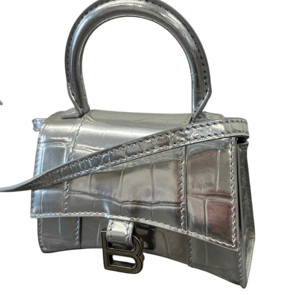 Women's Hourglass Mini Handbag Silver - Photo 5