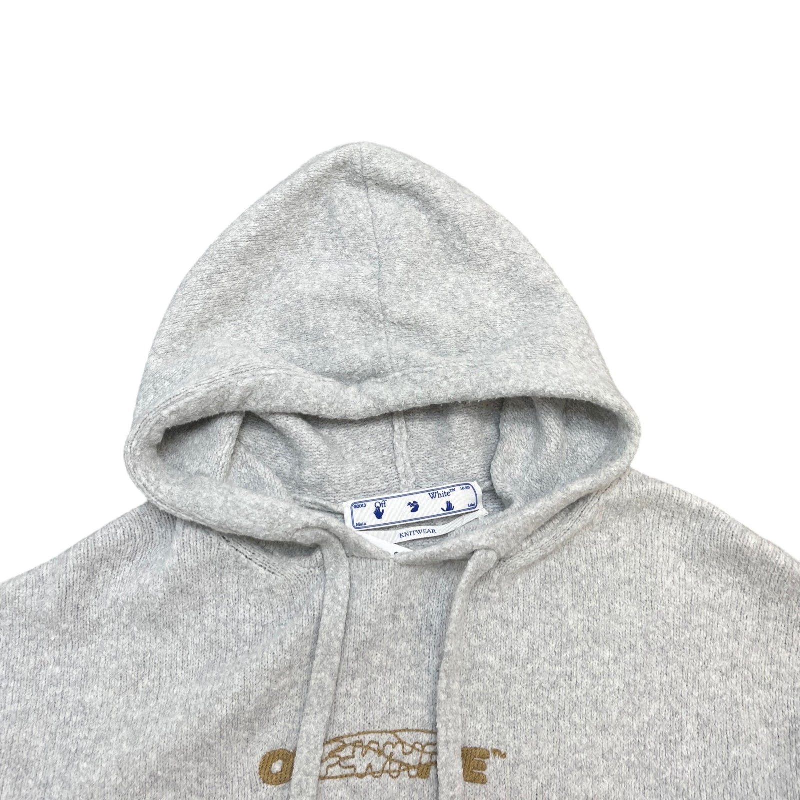 Men's Embroidered Arrow Logo Hoodie Grey Size XXS - Photo 5
