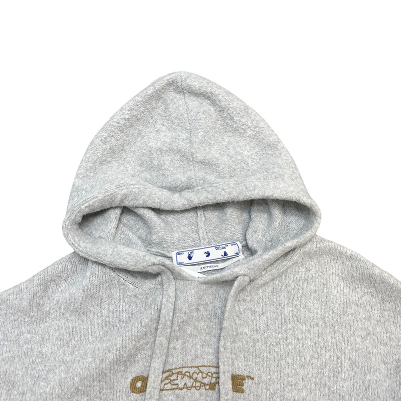 Men's Embroidered Arrow Logo Hoodie Grey Size XXS