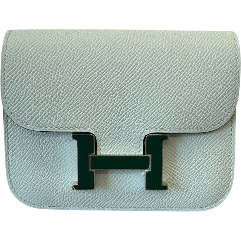 Women's Epsom Vert Peppermint Constance Slim Wallet Green