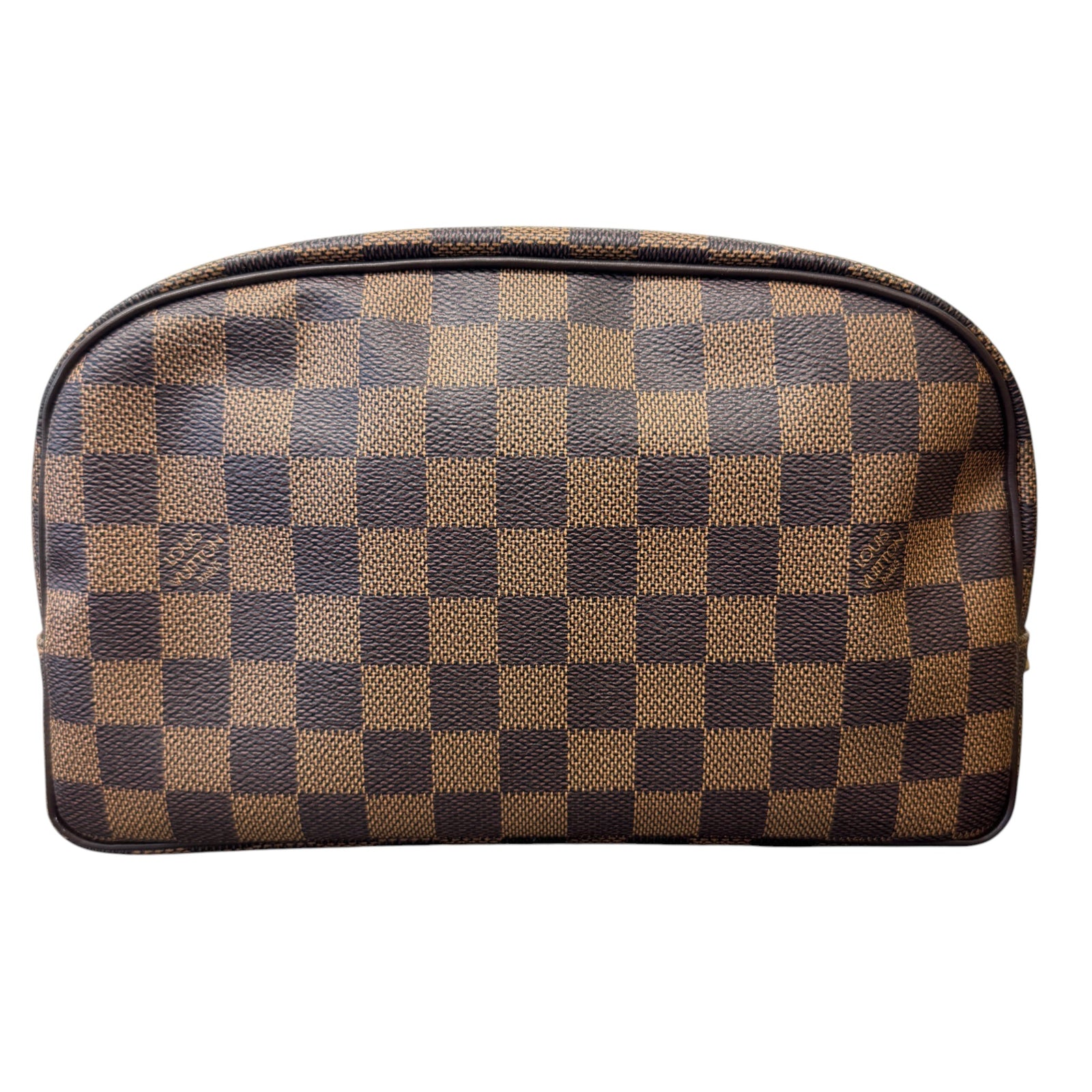 Men's Damier Ebene Trousse 25 Toiletry Bag Brown - Photo 1