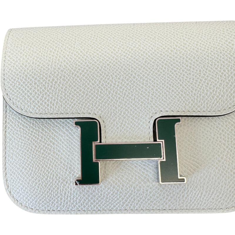 Women's Epsom Vert Peppermint Constance Slim Wallet Green