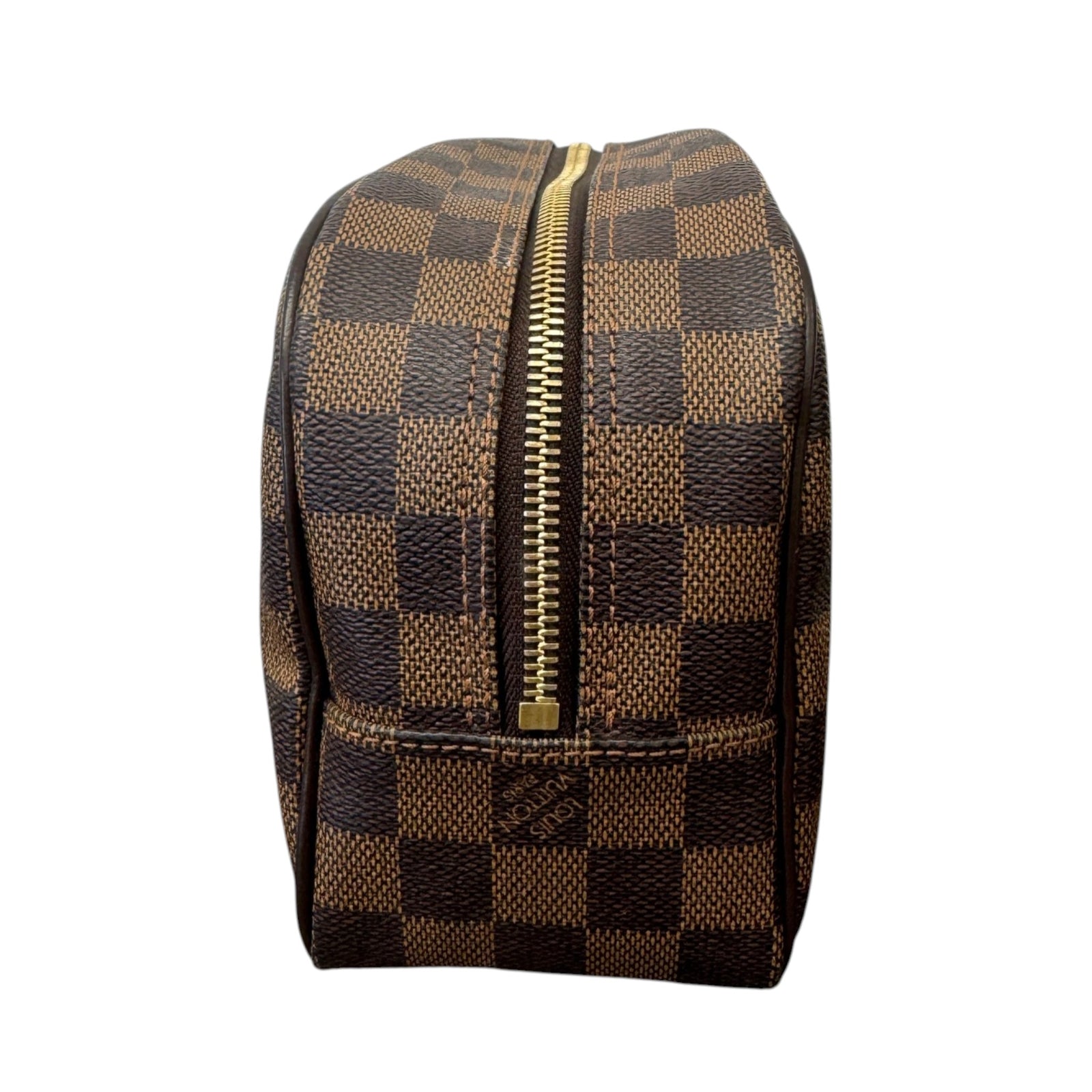 Men's Damier Ebene Trousse 25 Toiletry Bag Brown - Photo 4