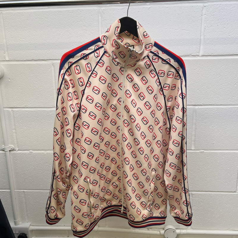 Men's Interlocking G Track Jacket Cream Size M