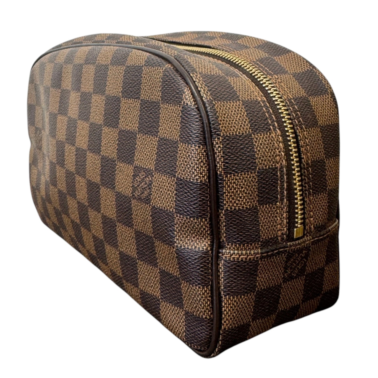 Men's Damier Ebene Trousse 25 Toiletry Bag Brown - Photo 5
