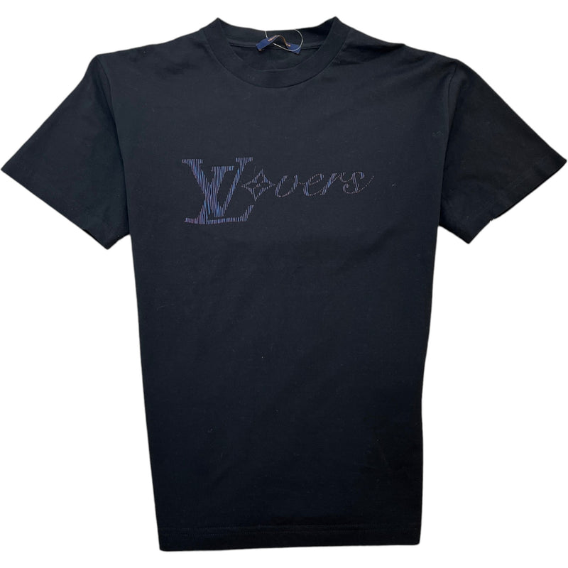 Men's Iridescent LV Vers T-Shirt Black Size S
