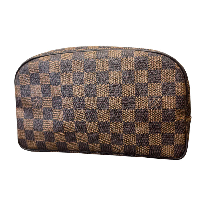 Men's Damier Ebene Trousse 25 Toiletry Bag Brown