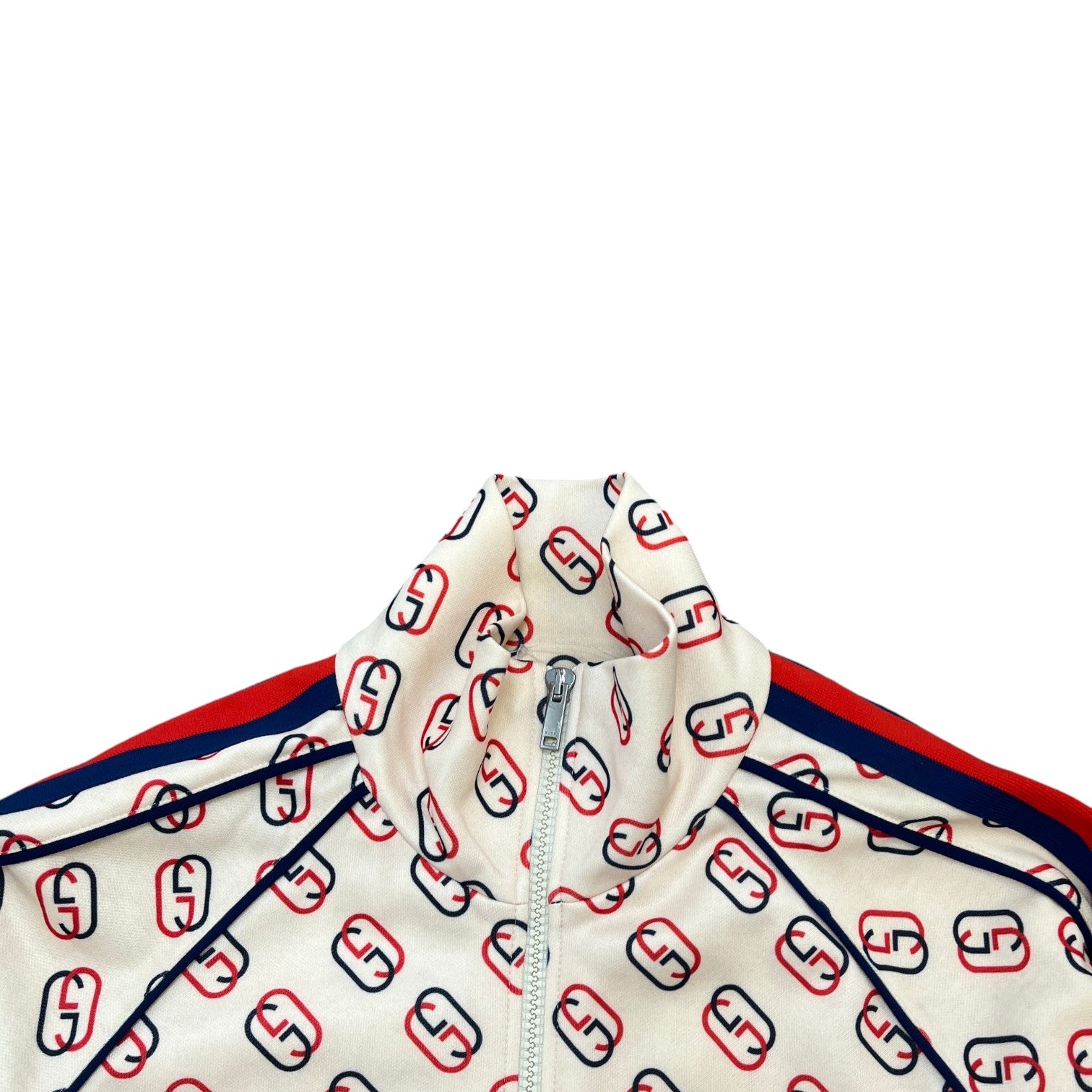 Men's Interlocking G Track Jacket Cream Size M - Photo 5