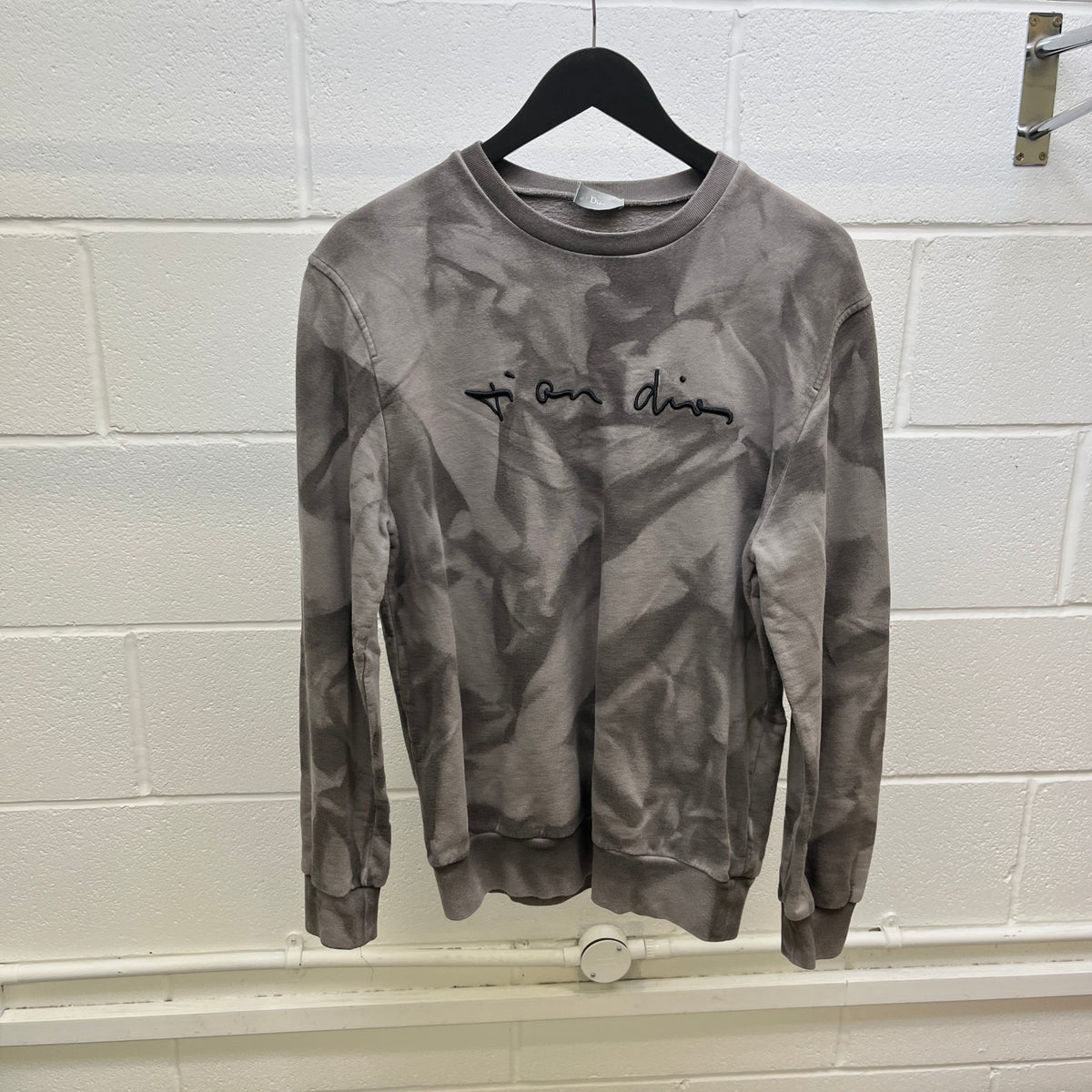 Men's Embroidered Logo Sweatshirt Grey Size S - Photo 5