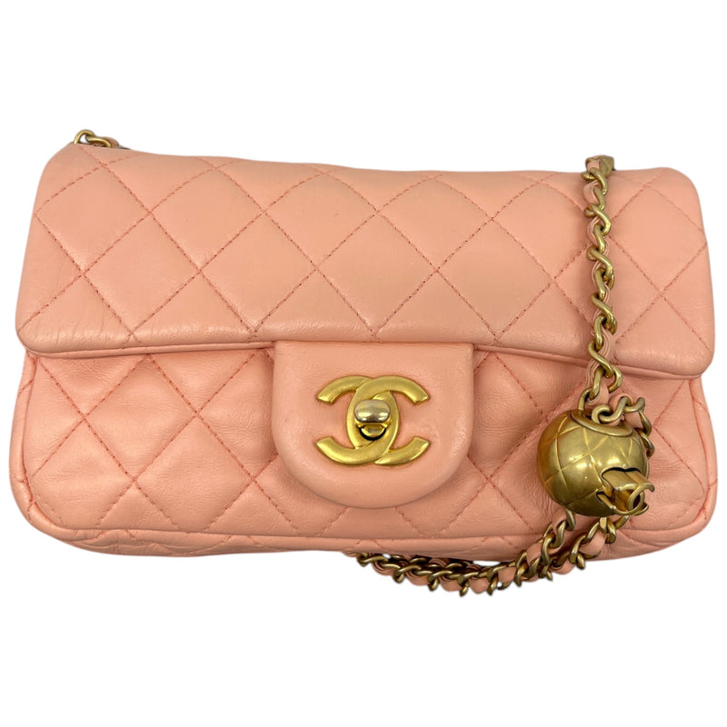 Women's Lambskin Timeless Pearl Crush Mini Handbag Pink