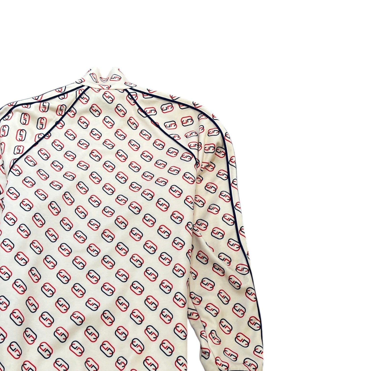 Men's Interlocking G Track Jacket Cream Size M - Photo 4
