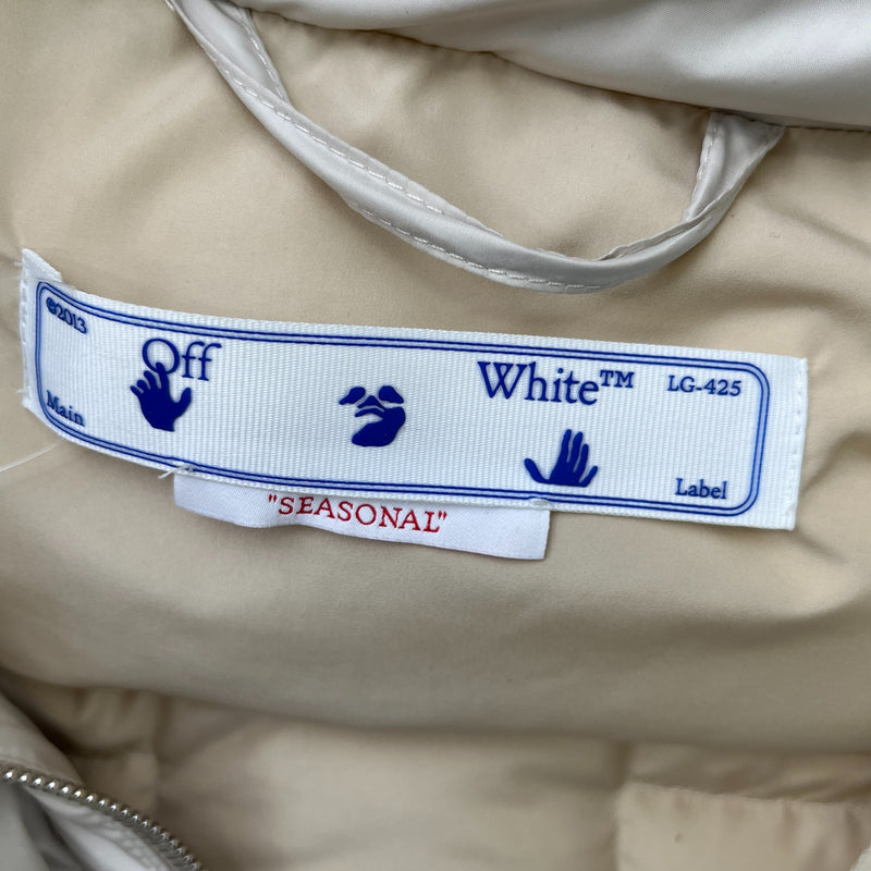 Women's Logo Print Down Jacket Beige Size IT 42 / UK 10