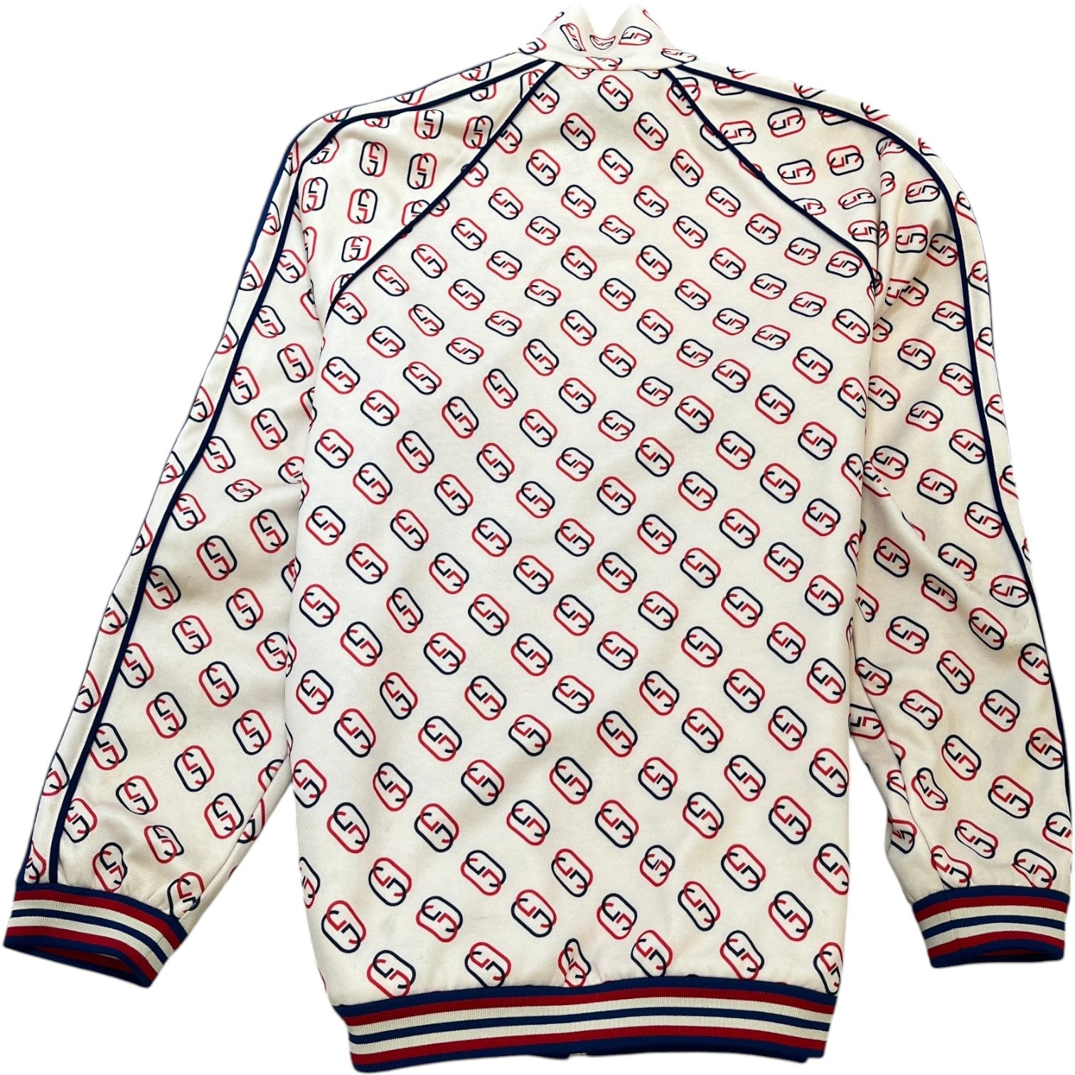 Men's Interlocking G Track Jacket Cream Size M - Photo 2