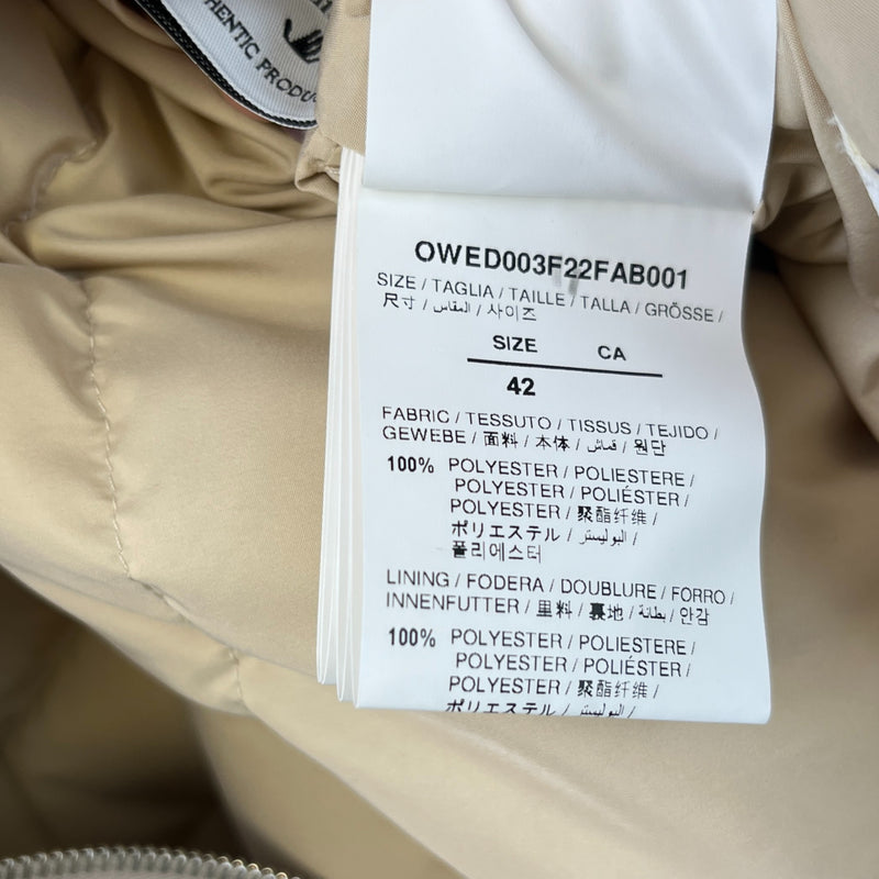 Women's Logo Print Down Jacket Beige Size IT 42 / UK 10