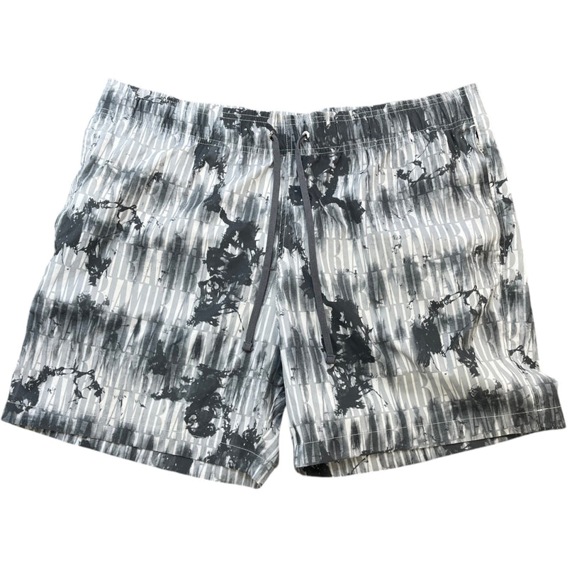 Men's Logo Print Swim Shorts Grey Size XL / W36