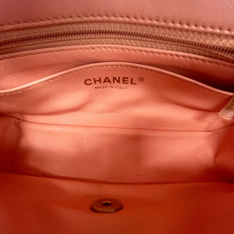 Women's Lambskin Timeless Pearl Crush Mini Handbag Pink