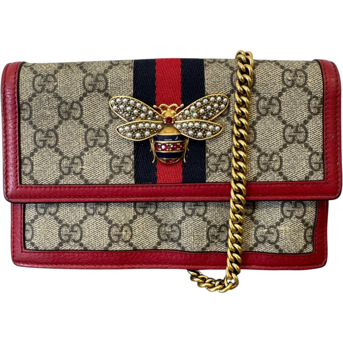 Women's GG Supreme Queen Margaret WOC Handbag Beige - Photo 1