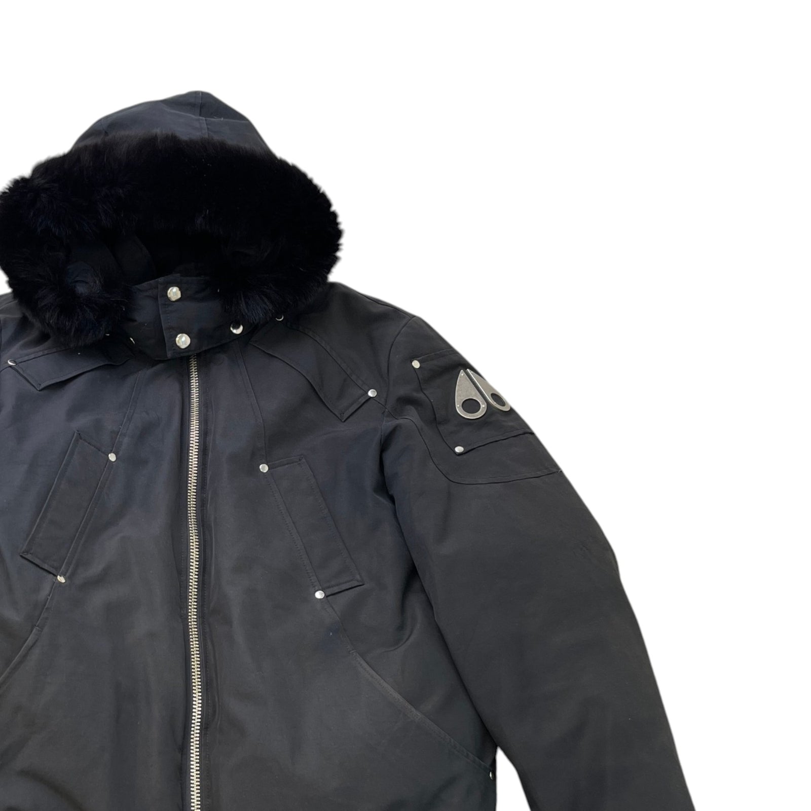Men's Ballistic Bomber Down Jacket Black Size XL - Photo 3