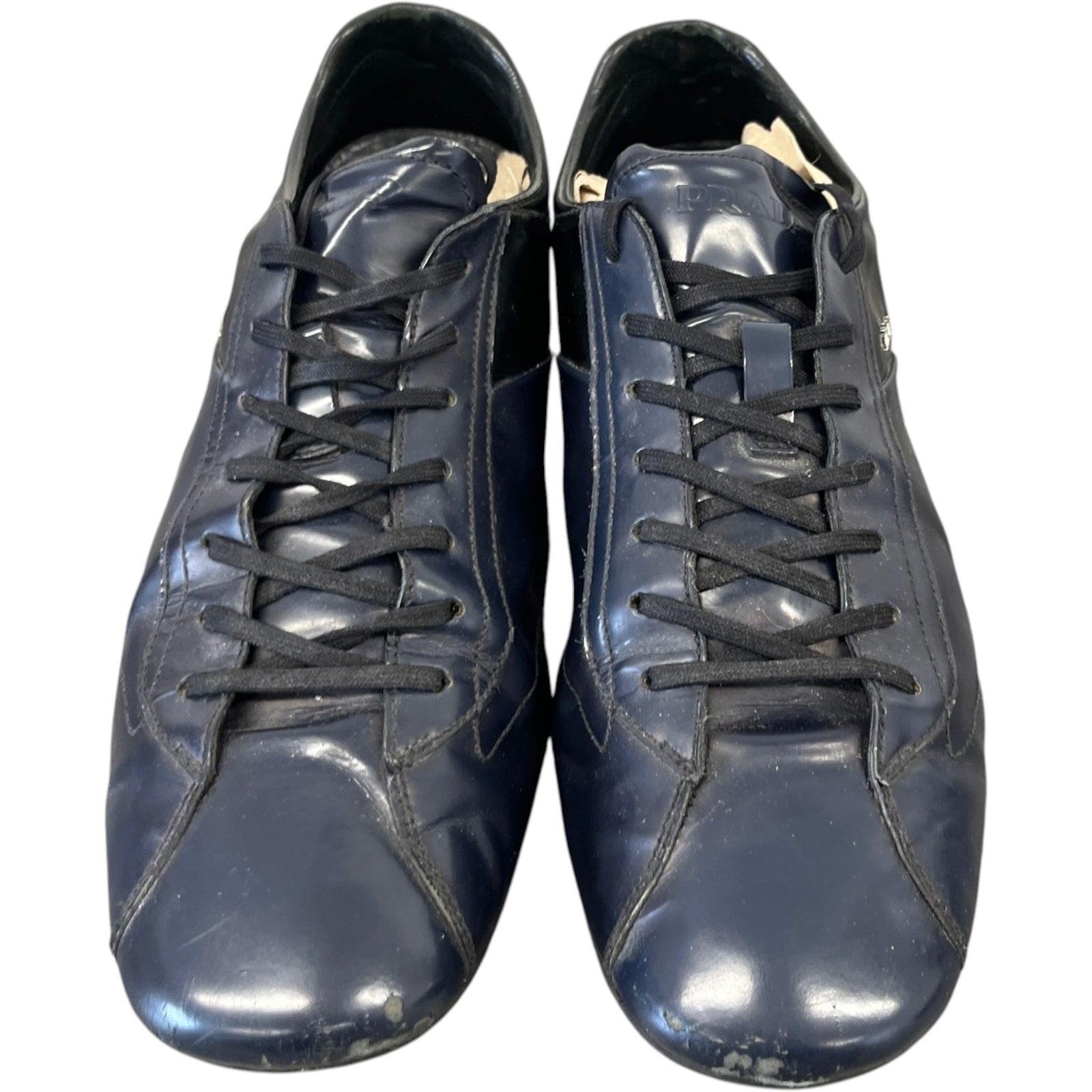 Men's Leather Logo Low Trainers Navy Size EU 40.5 / UK 6.5 - Photo 6