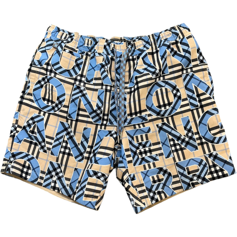 Men's Checkered Swim Shorts Blue Size S / W30