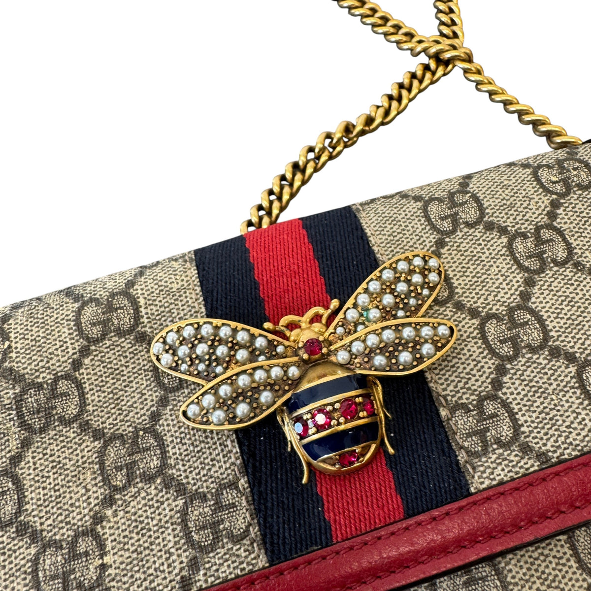 Women's GG Supreme Queen Margaret WOC Handbag Beige - Photo 12