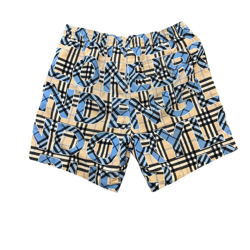 Men's Checkered Swim Shorts Blue Size S / W30